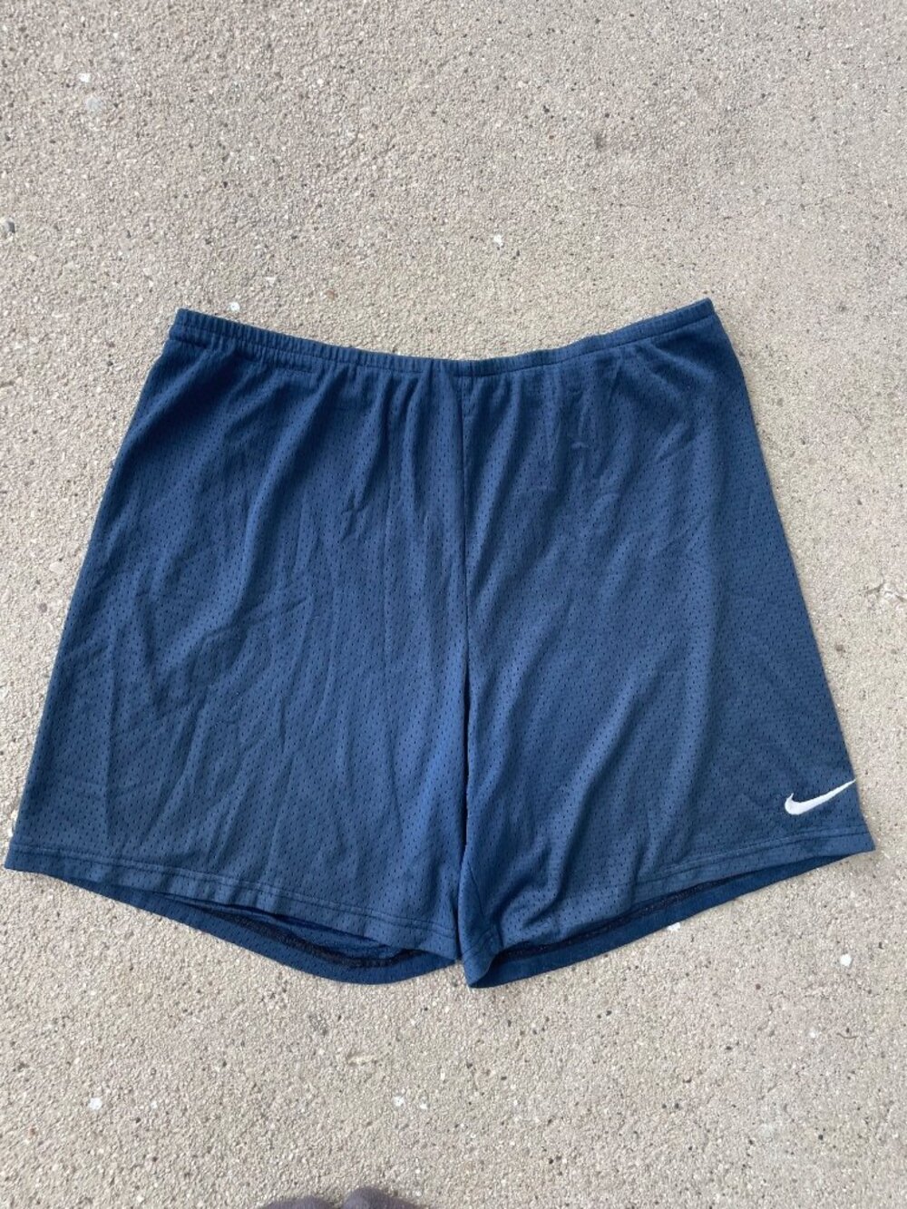 Vintage 90s Nike Jersey Athletic Shorts Navy USA Made Streetwear Men XL 6 inseam